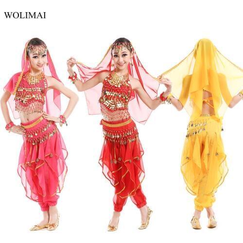 Belly Dance Costumes Set Kids Oriental Bellydance Girls Belly Dancing India Belly Dance Set Clothes Bellydance Children Indian