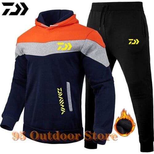 Daiwa New 2022 Winter Fishing Sweatshirt Mens Outdoor Sports Fishing Clothes Hooded Zipper Leisure Windproof Fishing Suit