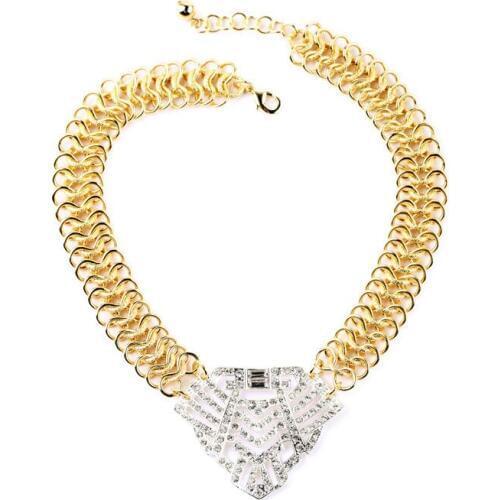 Bulk Price Pendant Vintage Accessory New Arrival For Women Nightclubs Choker Antique Gold Color Chunky Statement Necklace