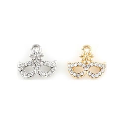 20PCS/lot 12x13mm (Gold,Silver Color) Party Mask Pendant DIY Accessories Charms Fit For Magnetic Floating Locket