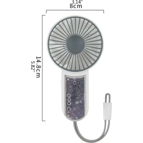 Portable Hanging Fan USB Rechargeable Handheld Fan Personal USB Handy Fan Stylish Turbofan for Travel Outdoor Sports N0PF