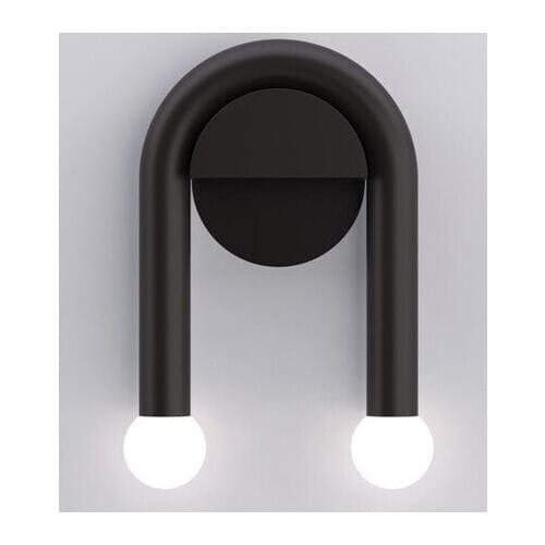 Simple black led wall lamp creative living room bedroom bedside study hotel aisle designer exhibition hall decoration wall lamp