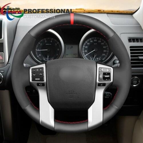 DIY Hand-Sewn Non-Slip Leather Suede Steering Wheel Cover For Toyota Land Cruiser Prado Tundra Tacoma Car Interior Accessories