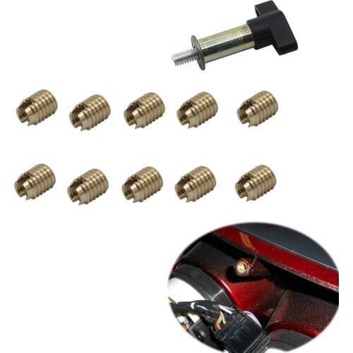 10 Piece Replacement Batwing Fairing Brass Insert Bolt W/ Tool For Harley Touring Electra Street Glide FLHT FLHX 1996-2016