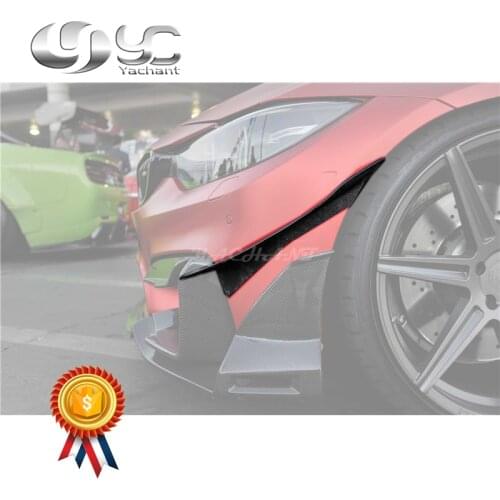 Car-Styling Carbon Fiber Front Bumper Canards Fit For 2014-2019 F80 M3 F82 F83 M4 MAD Style Front Bumper Canards