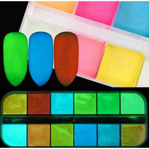 Luminous Nails Glitter Glow in the Dark Fluorescent Pigment Nail Art Sequins Neon Nail Glitter Flakes DIY Manicure Decorations