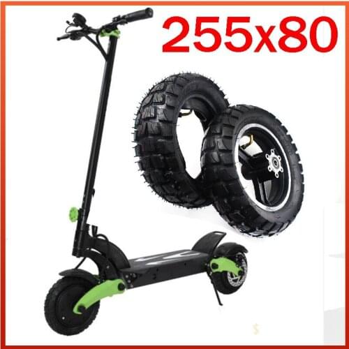 255x80 Tire Inner and Outer Tyre for Electric Scooter Zero 10x Dualtron KuGoo M4 Upgrade 10 Inch 10x3.0 80/65-6 Off Road Tire