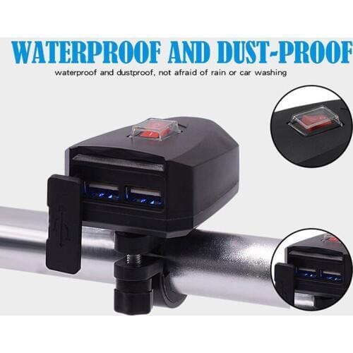 10V-80V Motorcycle 2.4A Dual USB Waterproof Power Charger Scooter Handlebar Cigarette Lighter Adapter Moto Accessories dfdf
