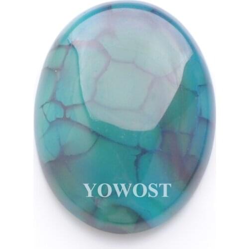 YOWOST Free Shipping Natural Dragon Agates Gem Stone Oval Cabochon CAB No Hole Jewelry 30x40x6MM 1PCS QU3208