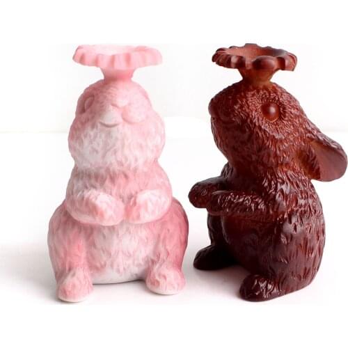 1PC Red/Pink Resin Base Rabbit Shaped Animal Base Ball Pedestal Sphere Foundation Stand Home Decoration Gift