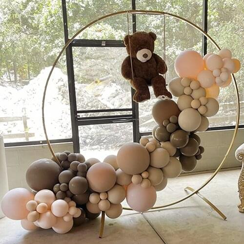 127Pcs/Set Double Layer Apricot Brown Retro Morandi Balloon Chain Birthday Party Decor Wedding Decoration Baby Shower Supplies