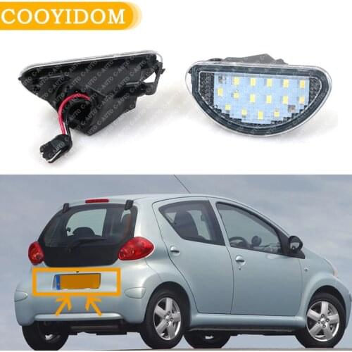 2pcs 15 SMD LED Car Auto Licence Number Plate Light Lamp White Accessories Parts For Toyota Aygo MK I 2005-2014 car-styling