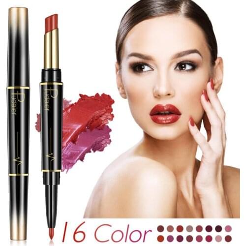 2 IN 1 Lip Liner Waterproof Matte Lipstick Pencil Red Matte Long Lasting Moisturizer Lipliner Contour Tint Sexy Cosmetics TSLM2