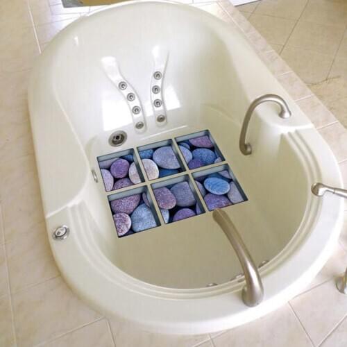 3D Safety Bathtub Stickers Decals Non Slip Shower Appliques Tub Tattoos