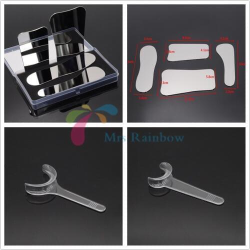 4/Pcs Dental Orthodontic Oral Reflector Mirrors Stainless Steel & 10/Pcs Mouth Opener Dental Tools