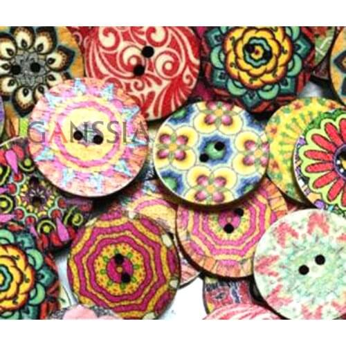 50pcs/lot Beautiful Flower 2-hole wooden button for sewing scrapbooking wood buttons (SS-924)