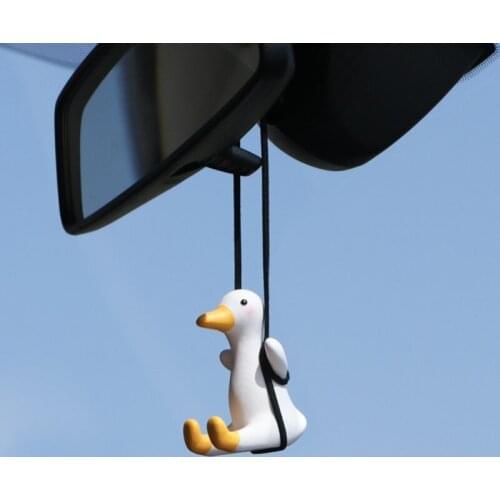 Car Goods Interior Decoration Cute Little Duck Swing Car Rearview Mirror Pendant