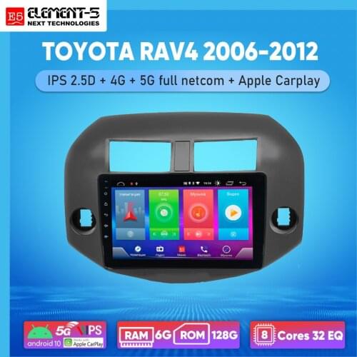 ELEMENT-5 9" 2G+32G Android 10 4G WIFI RDS DSP Car Radio For TOYOTA RAV4 2006-2012 Navigation GPS HIFI
