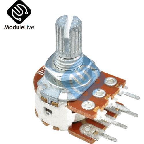 B1K B2K B10K B20K B50K B250K 20mm 6Pins Dual-Stereo-Potentiometer Resistor Poti Potentiometer Mit Welle Split for WH148
