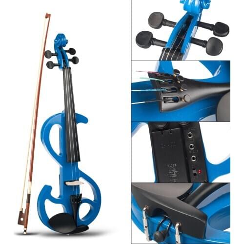 MagiDeal 4/4 Solid Wood Silent Electric Violin Delicate Workmanship Fiddles