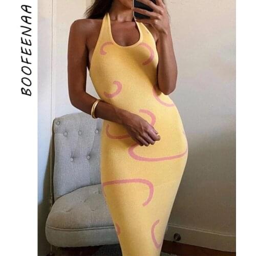 Желтые летние платья BOOFEENAA China At AliExpress