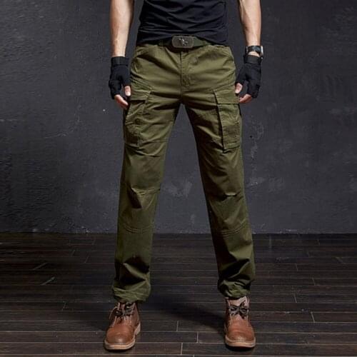 Men Multi-Pocket High quality Cargo Pants Elastic Outdoor Hiking Trekking Tactical Sweatpants Male Military Combat Trousers