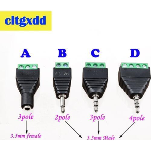 Cltgxdd 1pcs 3.5mm stereo Adapter 3.5 audio mono plug to screw terminal Audio Plug Audio Connector screw connector