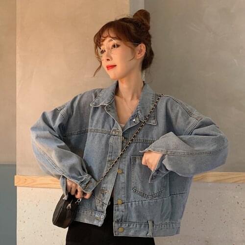 Spring Denim Jacket 2021 New Womens Korean-Style Loose Fashionable Ins Short Spring and Autumn Small Early Spring Clothing