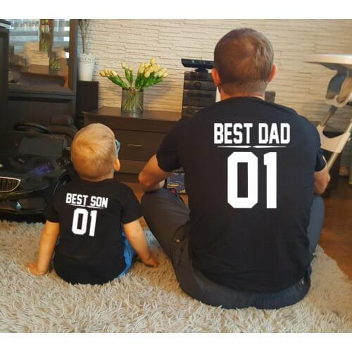 Best Dad Best Son 01 Dad and Me Tshirts Father and Son Clothes Family Matching Outfits Fathers Day Gift Baby Boy Summer Look