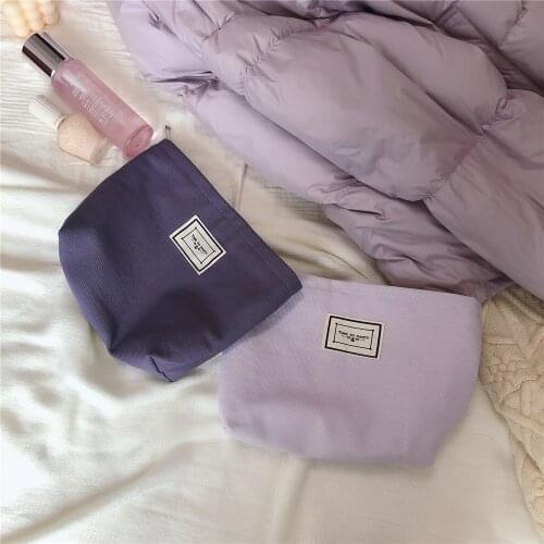 Women Canvas Cosmetic Bag Solid Large Capacity Make Up Organizer Pouch Necesserie Travel Toiletry Wash Beauty Case