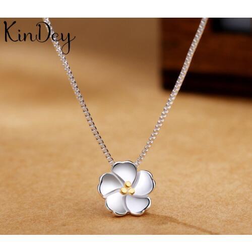 Kindey New Trendy Silver Color Flowers Necklaces for Women Jewelry Statement Necklaces Party Gifts