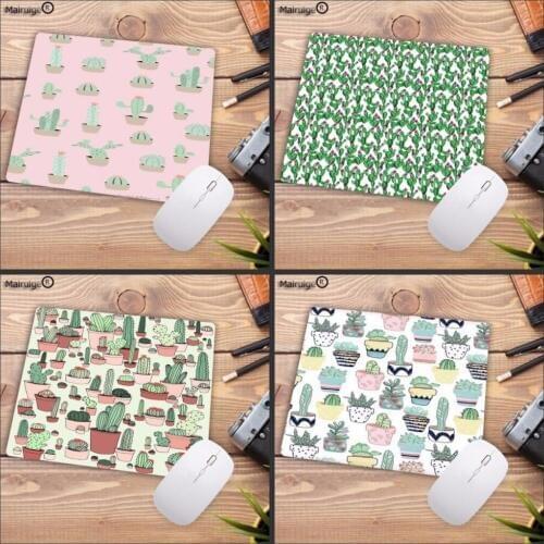 Mairuige Top Quality Cactus green plant Watercolor gamer Speed play mats Mousepad Size for 18x22cm 20x25cm 25x29cm As Gift