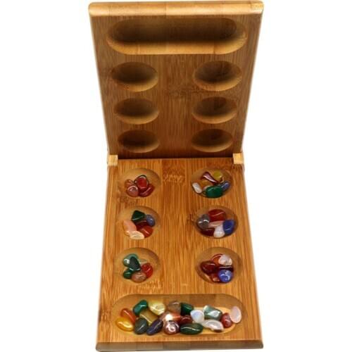 Creative Kids Toys Mancala Board Strategy Game Childrens Educational Toys Board Game Folding Bamboo Board Children Gifts