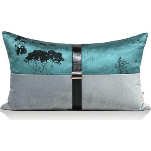 LAN JINGZE Cushion Cover Pillow Cover Set Home Decorative Throw Pillow Green Grey Patchwork Cushion For Living Room Sofa 30x50cm