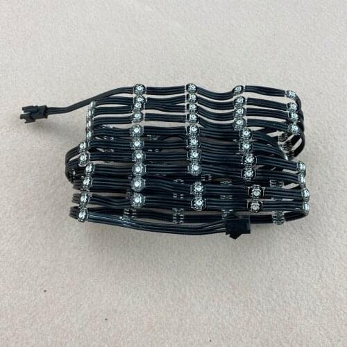 100pcs/string addressable SK6812MINI-3535 led with heatsink;DC5V input;3cm wire spacing;with all black wire and black frame LED