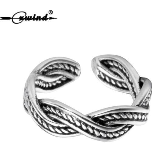 Cxwind Fashion High Quality Retro Wavy Crossed Ring Vintage Band Twist Infinity Rings Women Wedding Statement Jewelry