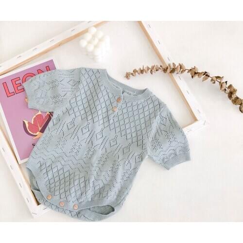 Soft breathable infant kids jumpsuit summer short sleeve infant baby romper for boys clothing set toddler baby overalls children