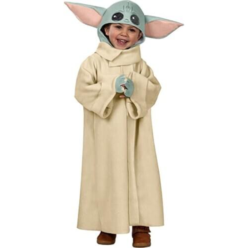 2020 New Star Wars 9 Baby Yoda cosplay costume For Children Yoda Grugo Anime Overcoat for Baby Boy Cosplay Gift for Kids