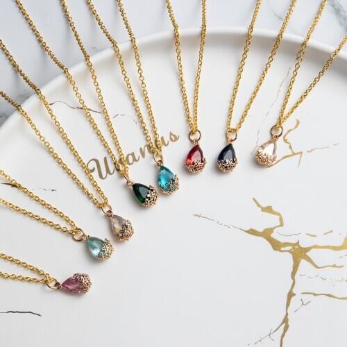 2020 New Fashion Charming Hollow Water Drop Pendant Necklaces For Women Females Wedding Jewelry Accessories Christmas Presents