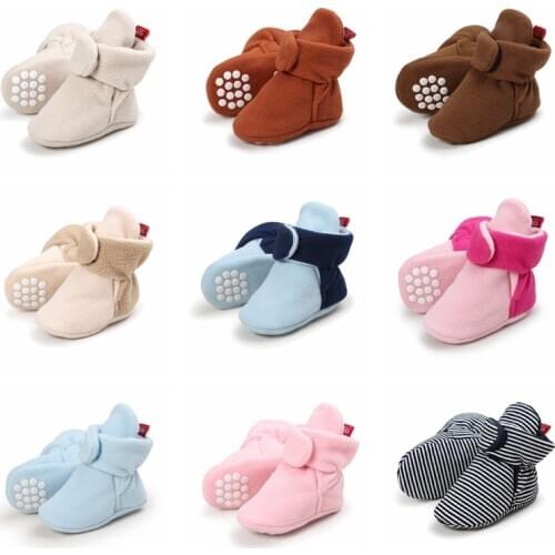0-18M Newborn Infant Baby Girls Snow Boots Winter Warm Baby Boy Shoes Solid Cotton Ankle Boots