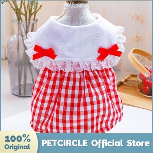 PETCIRCLE Dog Clothes Fashion Bow Plaid Dress For Small Dog Puppy Pet Cat All Season Pet Cute Costume Pet Clothes Dog New Skirt