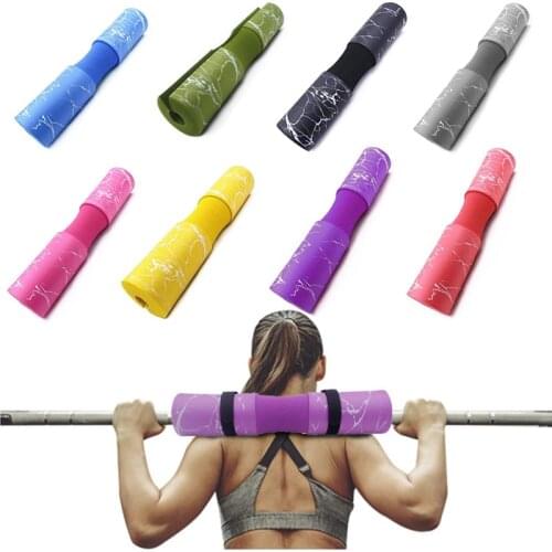 Barbell Squat Pad Foam Sponge Non-slip with Straps for Training Weightlifting Cushion Hip Thrusts Neck Shoulder Back Relief
