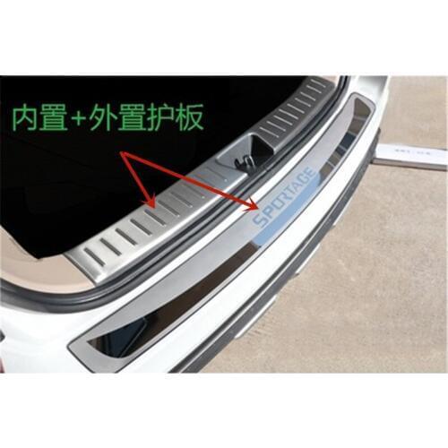 Car styling 304 stainless steel accessories Internal External Rear bumper Protector Sill for 2013 2014 2015 Kia Sportage