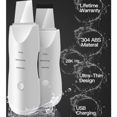 Ultrasonic Facial Scrubber Blackhead Exfoliator Facial Cleaning Machine EMS Iontophoresis Shoveling Peeling Machine Home Beauty