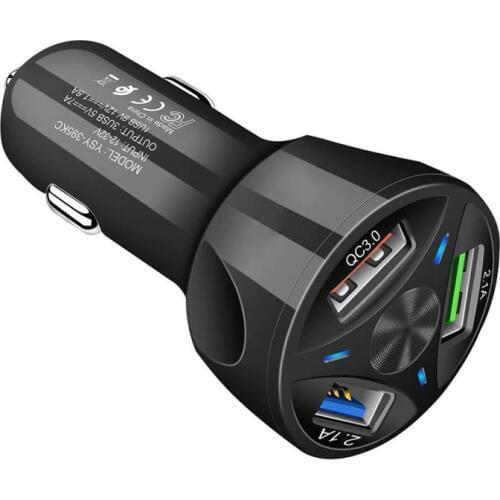3 USB Ports Universal Car Charger QC 3.0 Fast Power Adapter Car Fast Charger For Mobile Phone Laptop Black White Adapters