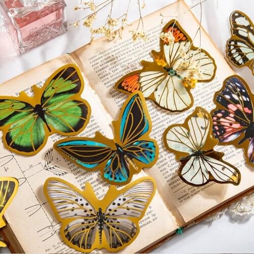 Vintage Stationery Stickers Gold Butterfly Diary Planner Decorative Mobile Stickers Scrapbooking Stick Label DIY Craft Stickers