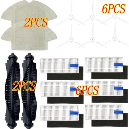 For 360 S6 Robot Vacuum Cleaner Spare Parts Side Brush HEPA Filter Main Brush Replacement for 360 S6 Vacuum Cleaner accessories