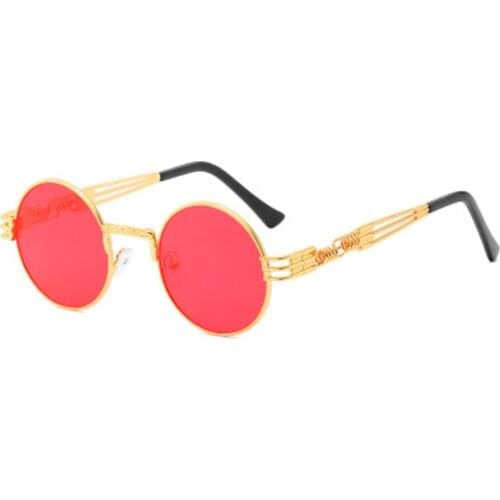Women Men Retro Steampunk Round Glasses Vintage Metal Frame Sunglasses