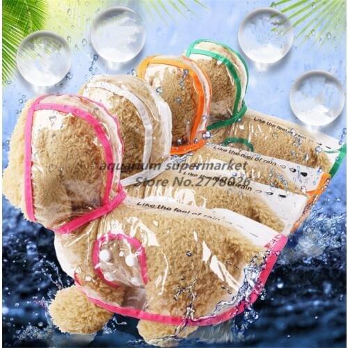 1 piece dog clothes transparent raincoat light clothes waterproof small dog raincoat with hood pet dog daily necessities