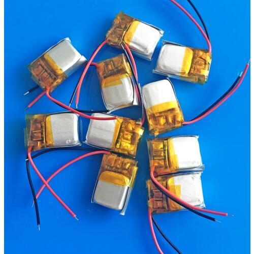 10 pcs 3.7V 50mAh 501015 Lipo lithium polymer rechargeable battery for MP3 bluetooth headset video pen toy smart band 5x10x15mm